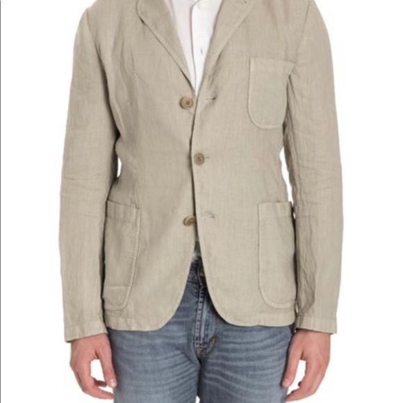 Aspesi Samuraki Single Breasted Linen Blazer Sz 46 - Picture 6 of 11